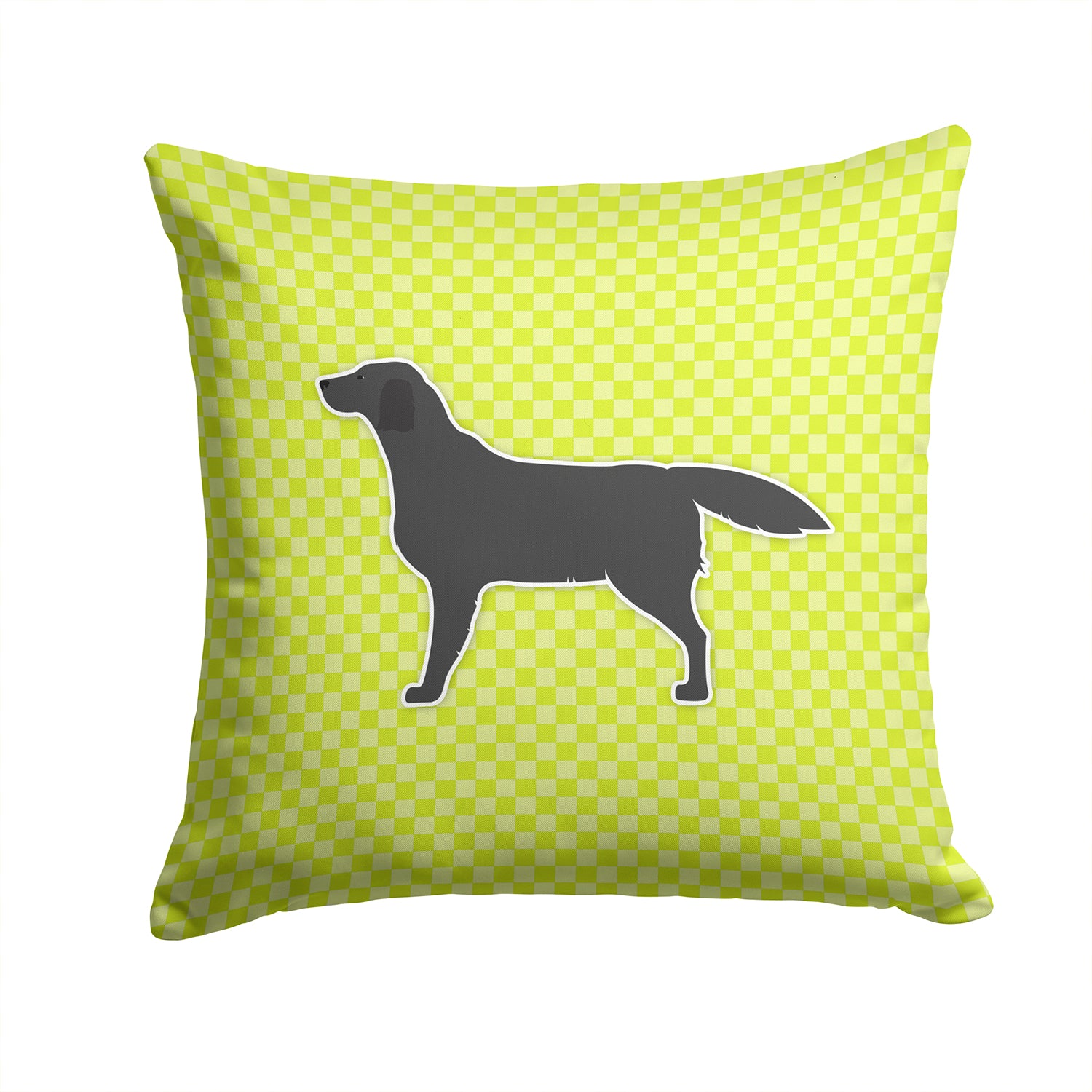 Black Labrador Retriever Checkerboard Green Fabric Decorative Pillow BB3808PW1414 - the-store.com