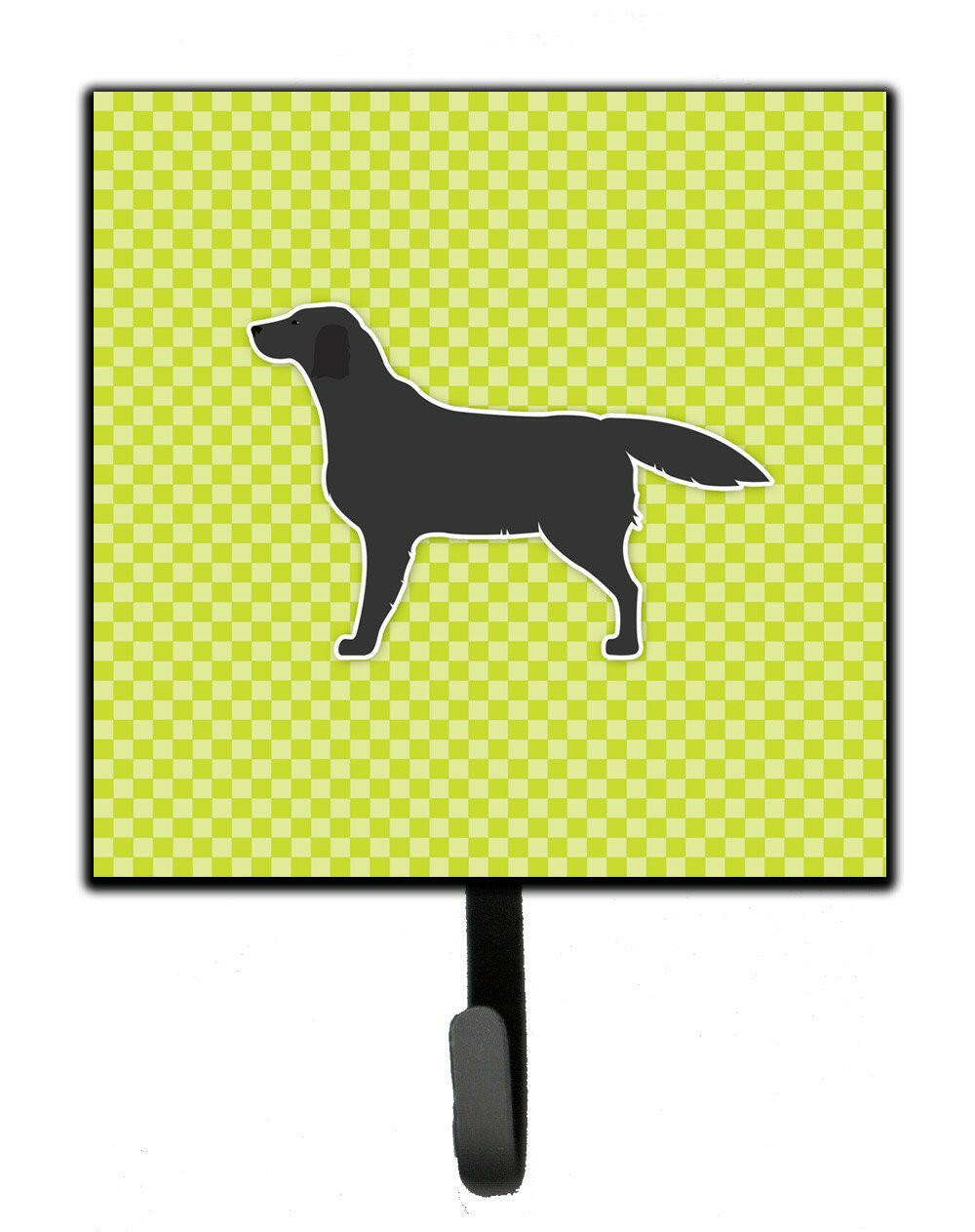 Black Labrador Retriever Checkerboard Green Leash or Key Holder BB3808SH4 by Caroline&#39;s Treasures