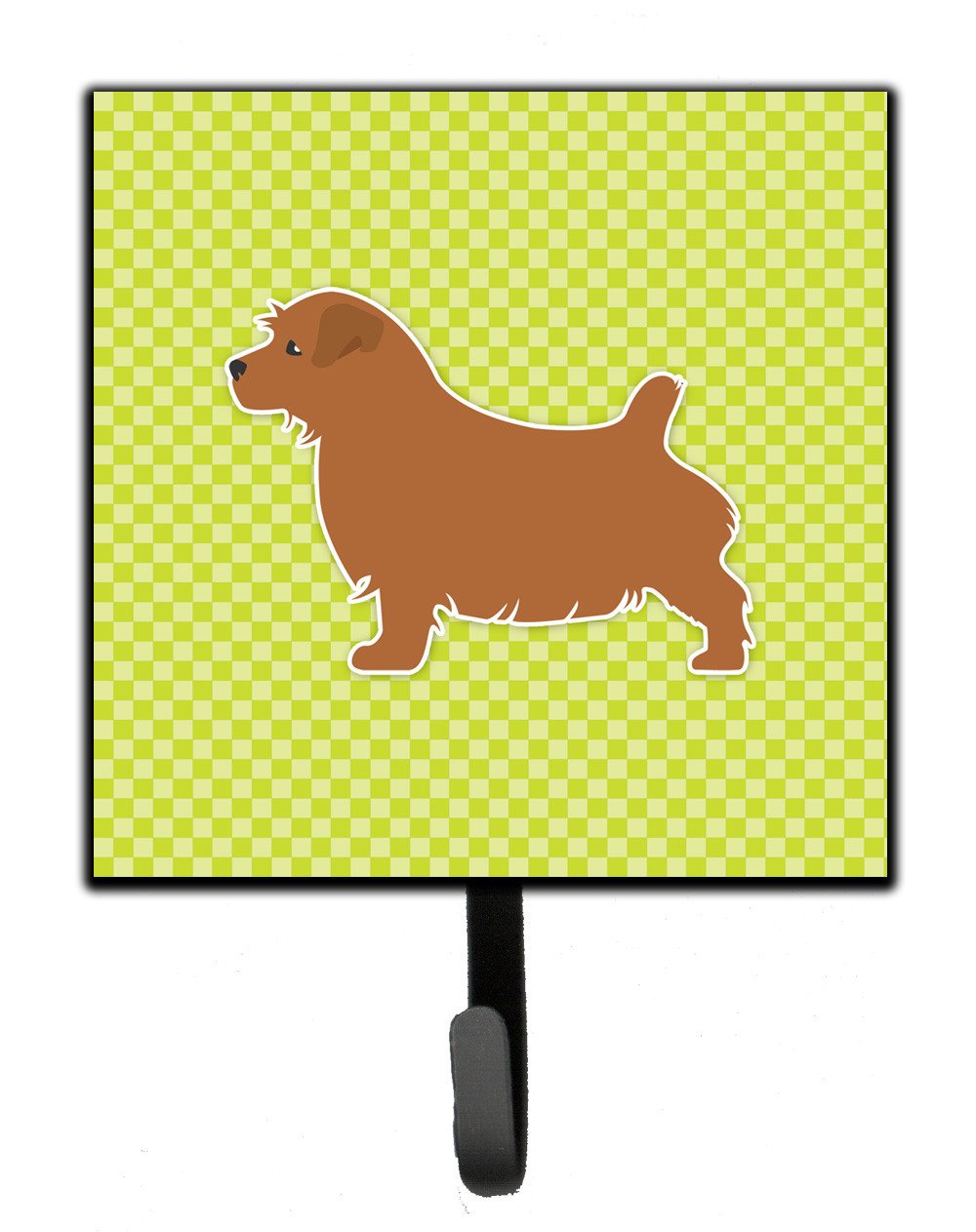 Norfolk Terrier Checkerboard Green Leash or Key Holder BB3809SH4 by Caroline&#39;s Treasures