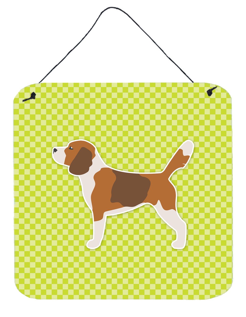 Beagle Checkerboard Green Wall or Door Hanging Prints BB3810DS66 by Caroline&#39;s Treasures
