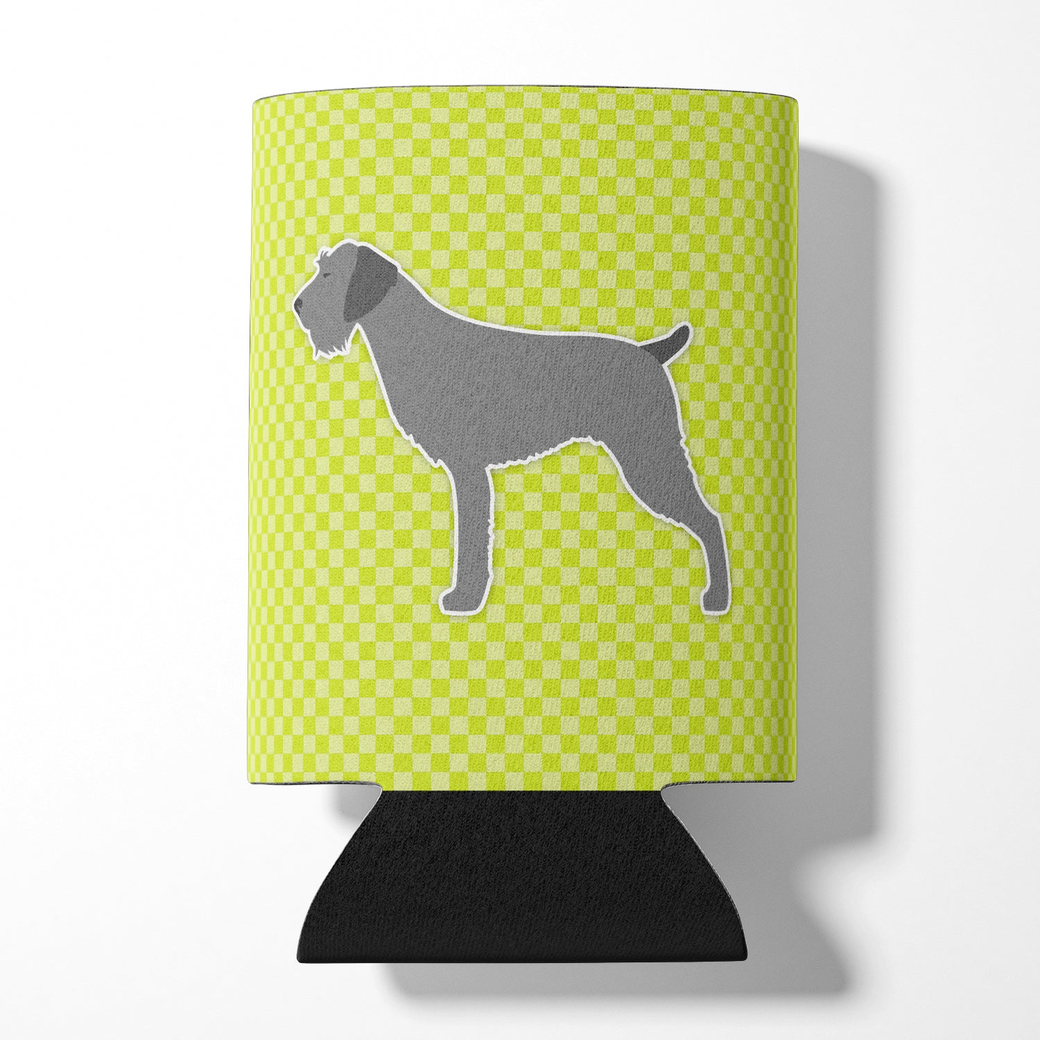 German Wirehaired Pointer Checkerboard Green Can or Bottle Hugger BB3811CC  the-store.com.