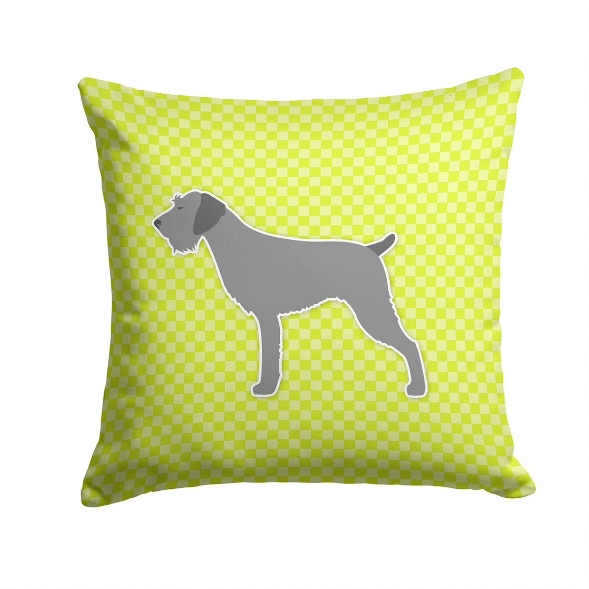 German Wirehaired Pointer Checkerboard Green Fabric Decorative Pillow BB3811PW1414 - the-store.com