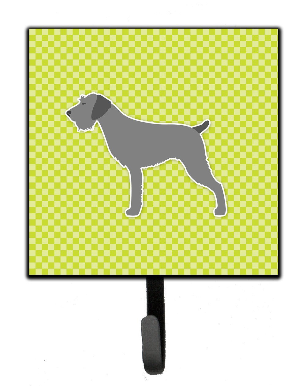 German Wirehaired Pointer Checkerboard Green Leash or Key Holder BB3811SH4 by Caroline&#39;s Treasures