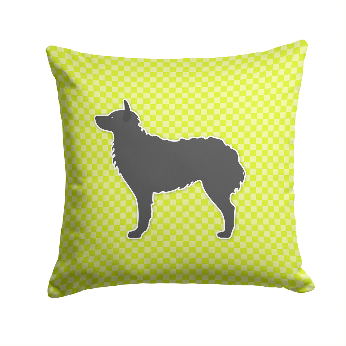 Croatian Sheepdog Checkerboard Green Fabric Decorative Pillow BB3821PW1414 - the-store.com