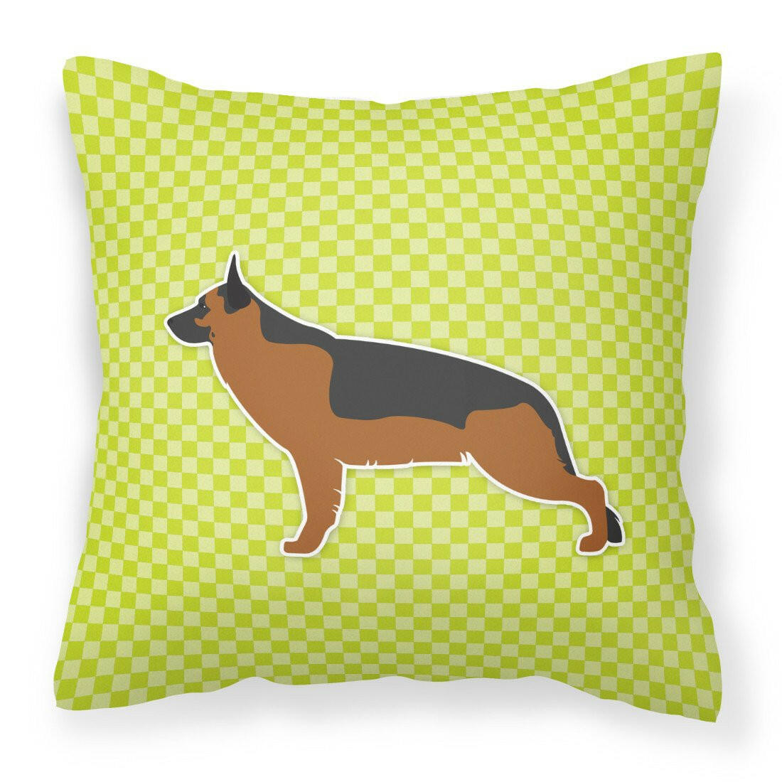 German Shepherd Checkerboard Green Fabric Decorative Pillow BB3824PW1818 by Caroline&#39;s Treasures