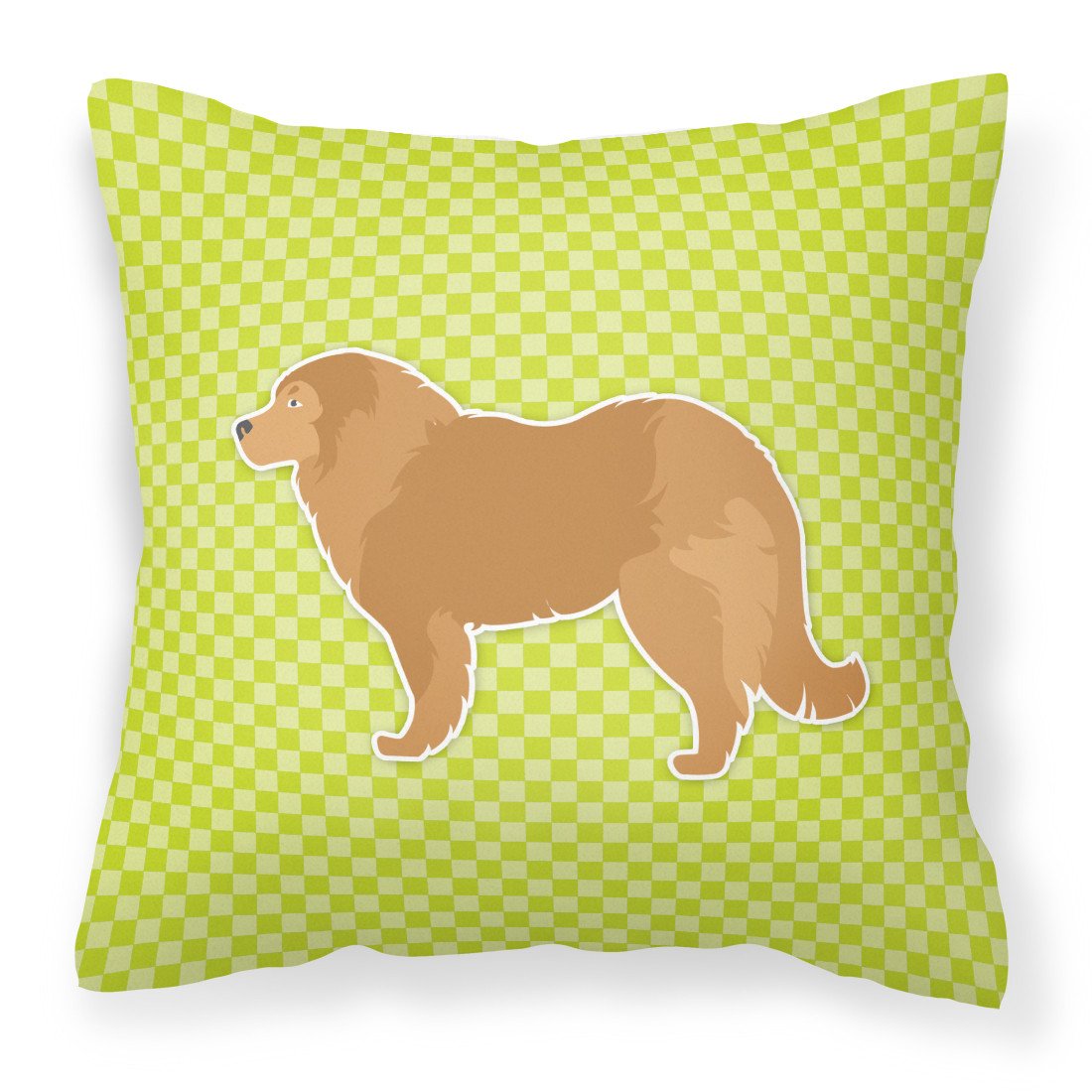 Caucasian Shepherd Dog Checkerboard Green Fabric Decorative Pillow BB3825PW1818 by Caroline&#39;s Treasures