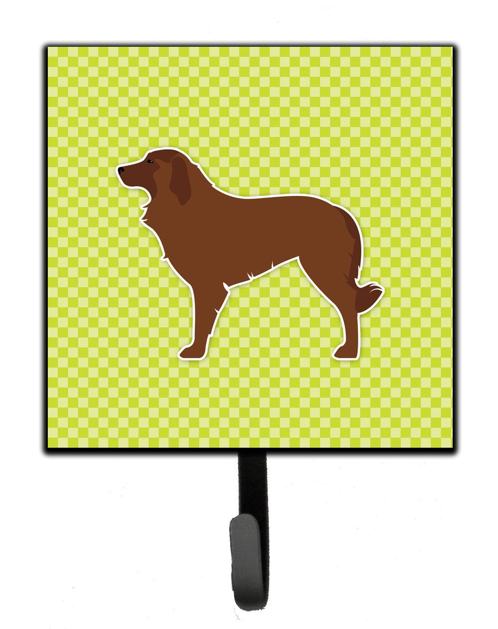 Portuguese Sheepdog Dog Checkerboard Green Leash or Key Holder BB3831SH4 by Caroline&#39;s Treasures