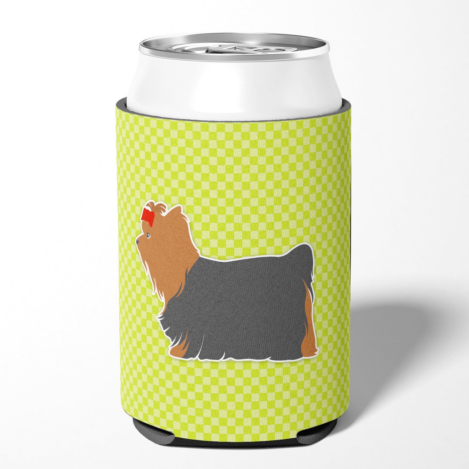 Yorkshire Terrier Yorkie Checkerboard Green Can or Bottle Hugger BB3834CC  the-store.com.