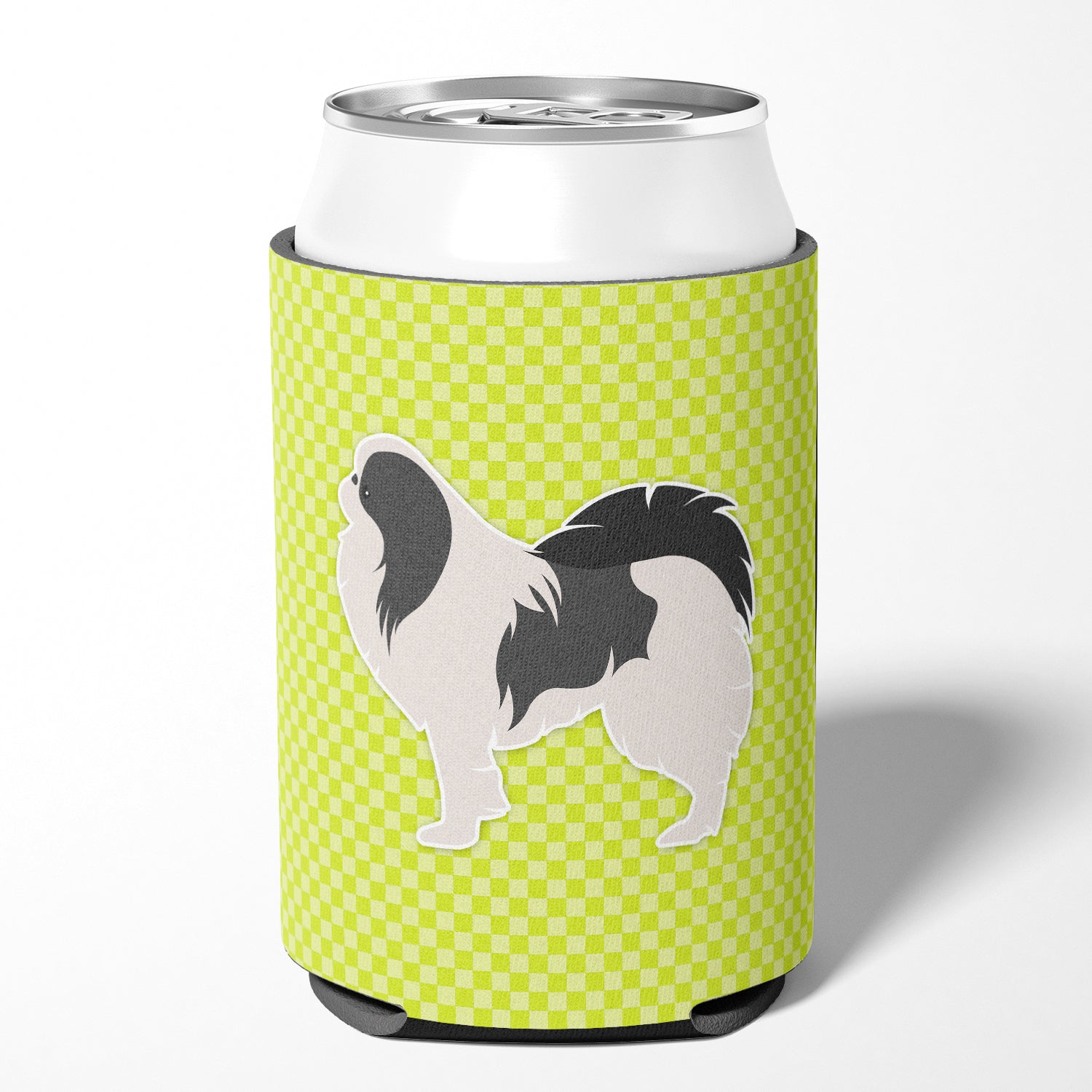 Japanese Chin Checkerboard Green Can or Bottle Hugger BB3837CC  the-store.com.