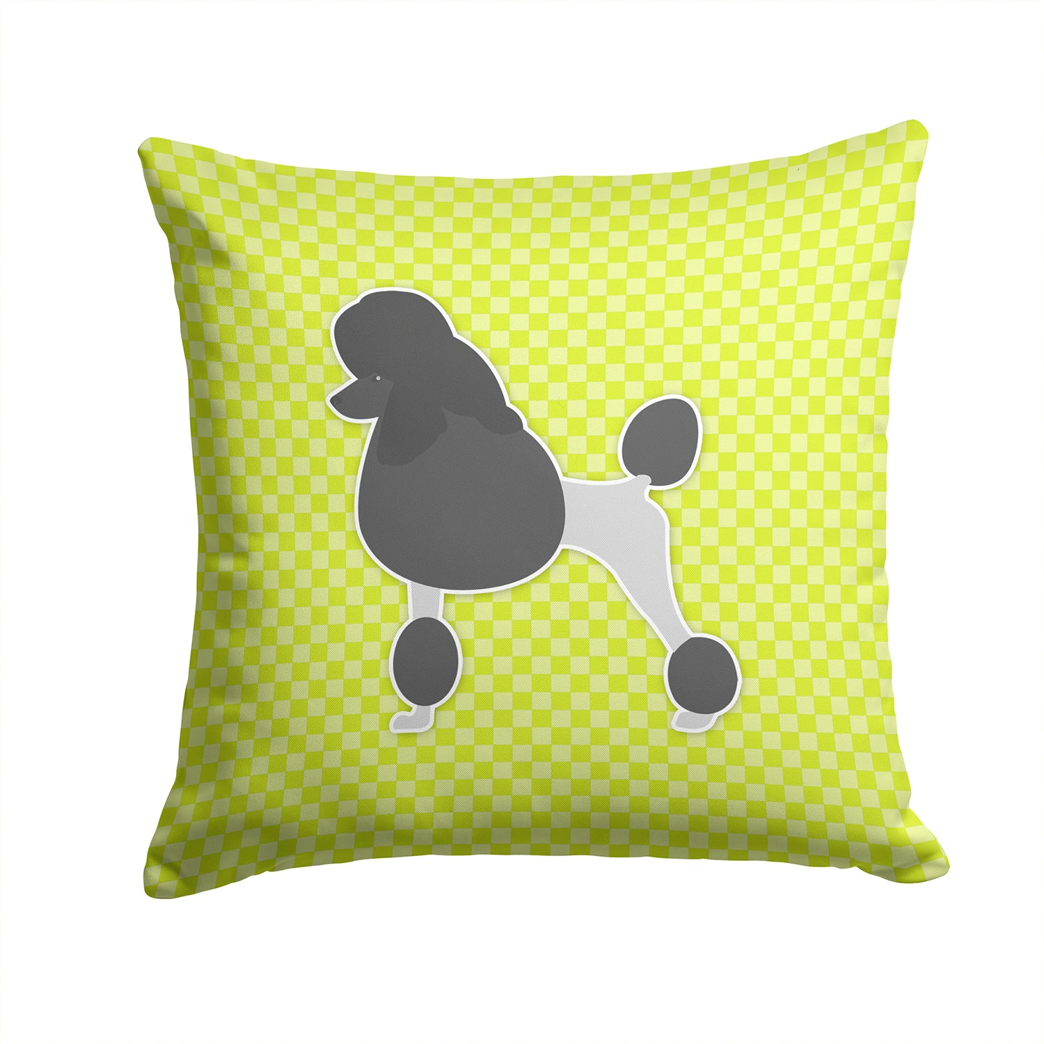 Poodle Checkerboard Green Fabric Decorative Pillow BB3839PW1414 - the-store.com