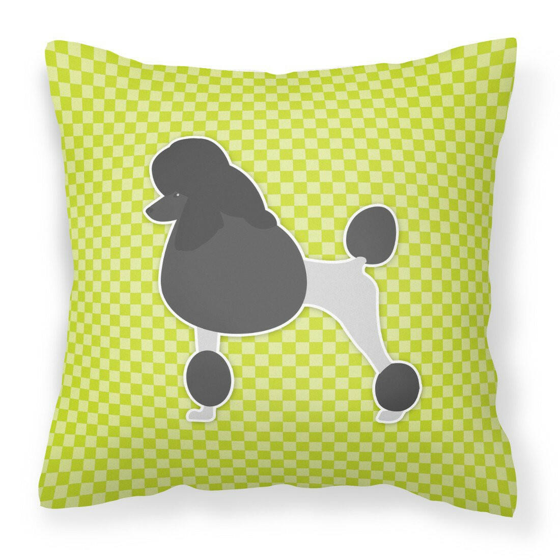 Poodle Checkerboard Green Fabric Decorative Pillow BB3839PW1818 by Caroline's Treasures