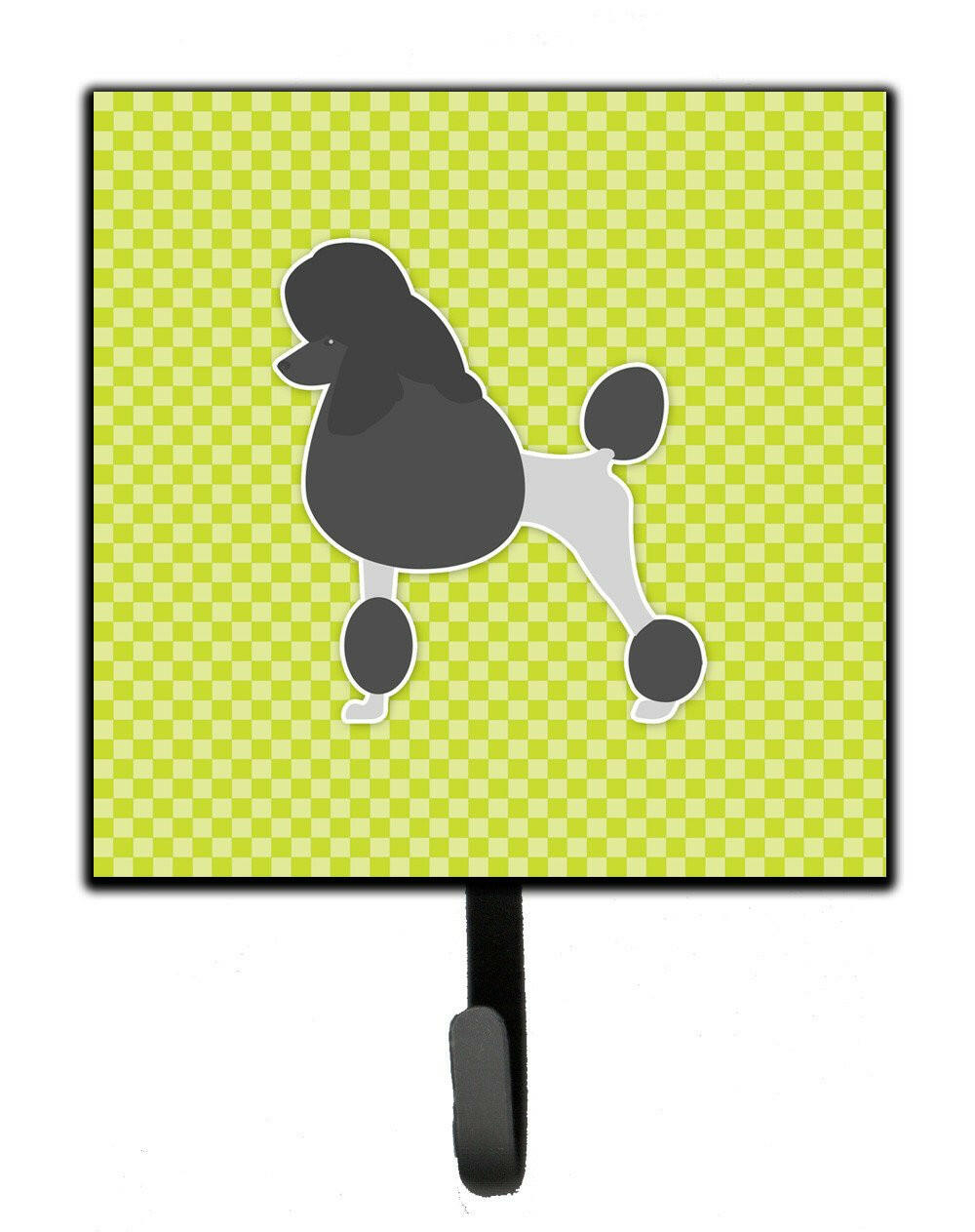 Poodle Checkerboard Green Leash or Key Holder BB3839SH4 by Caroline&#39;s Treasures