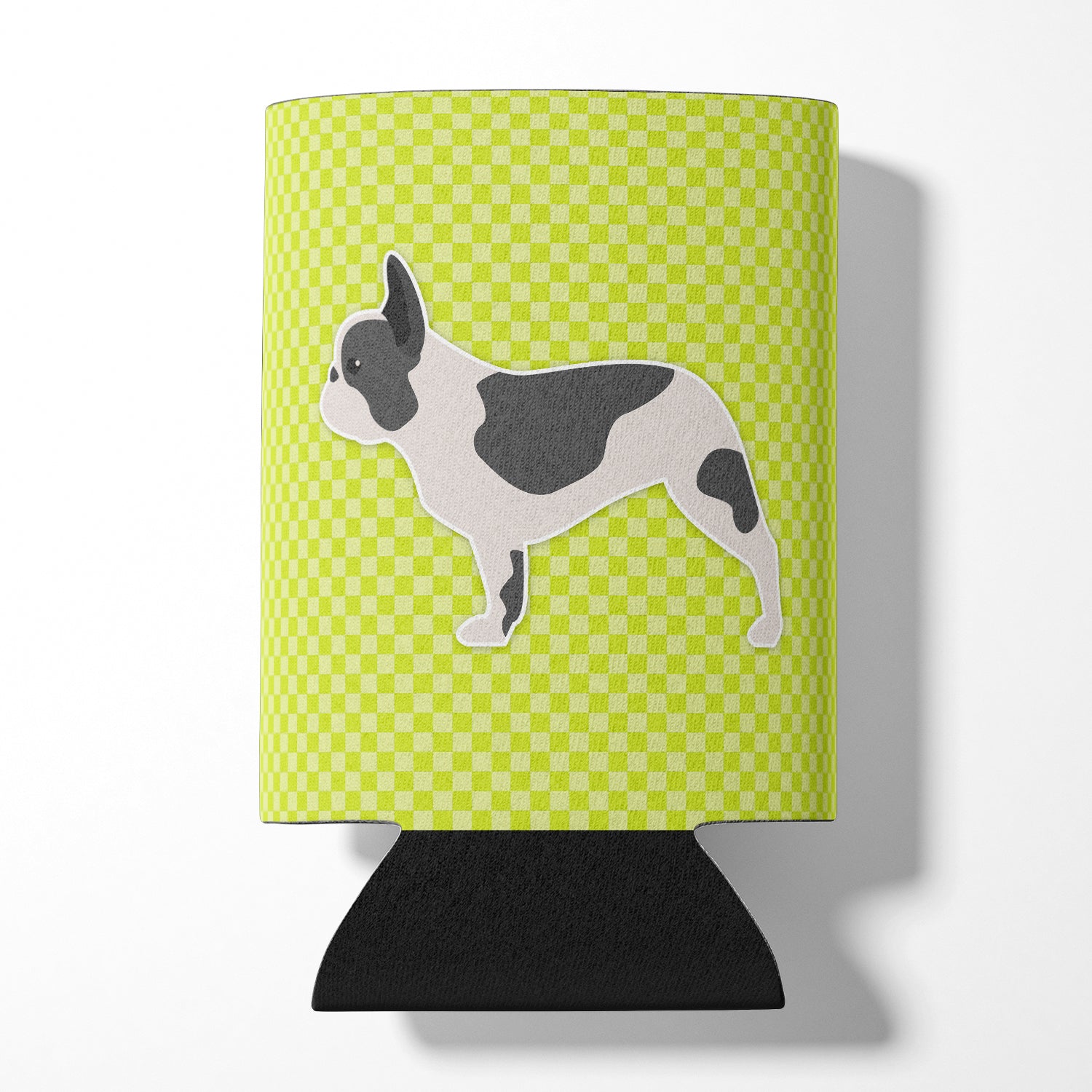 French Bulldog Checkerboard Green Can or Bottle Hugger BB3841CC  the-store.com.