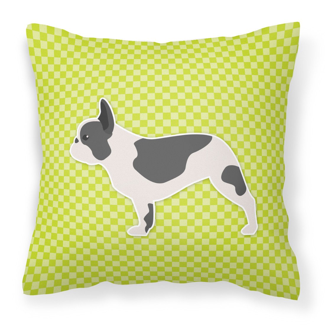French Bulldog Checkerboard Green Fabric Decorative Pillow BB3841PW1818 by Caroline's Treasures