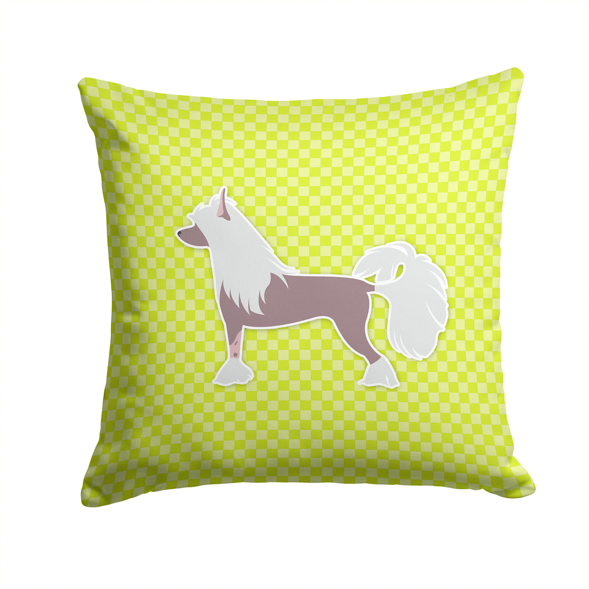 Chinese Crested Checkerboard Green Fabric Decorative Pillow BB3843PW1414 - the-store.com