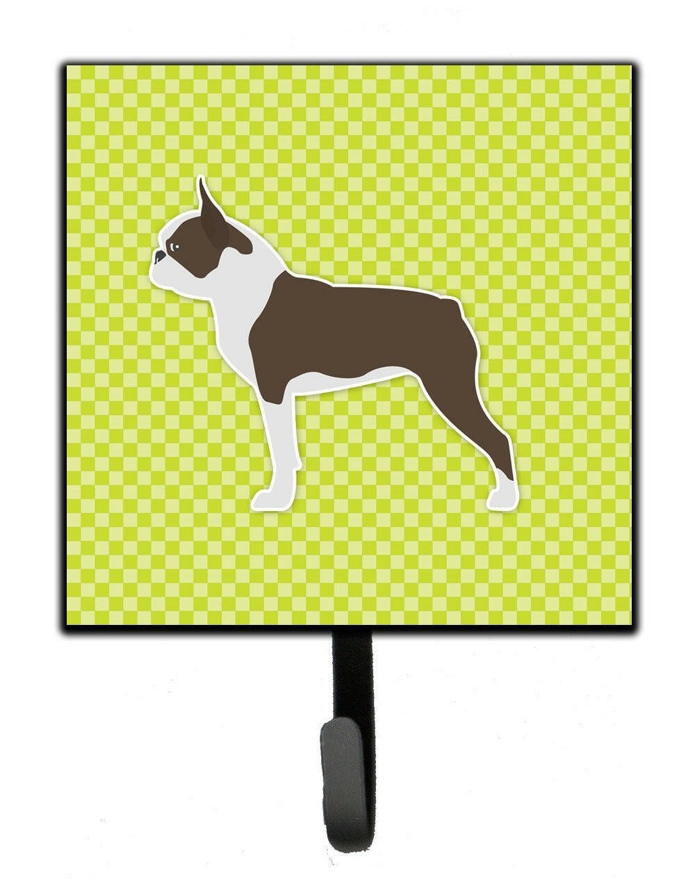 Boston Terrier Checkerboard Green Leash or Key Holder BB3844SH4 by Caroline&#39;s Treasures