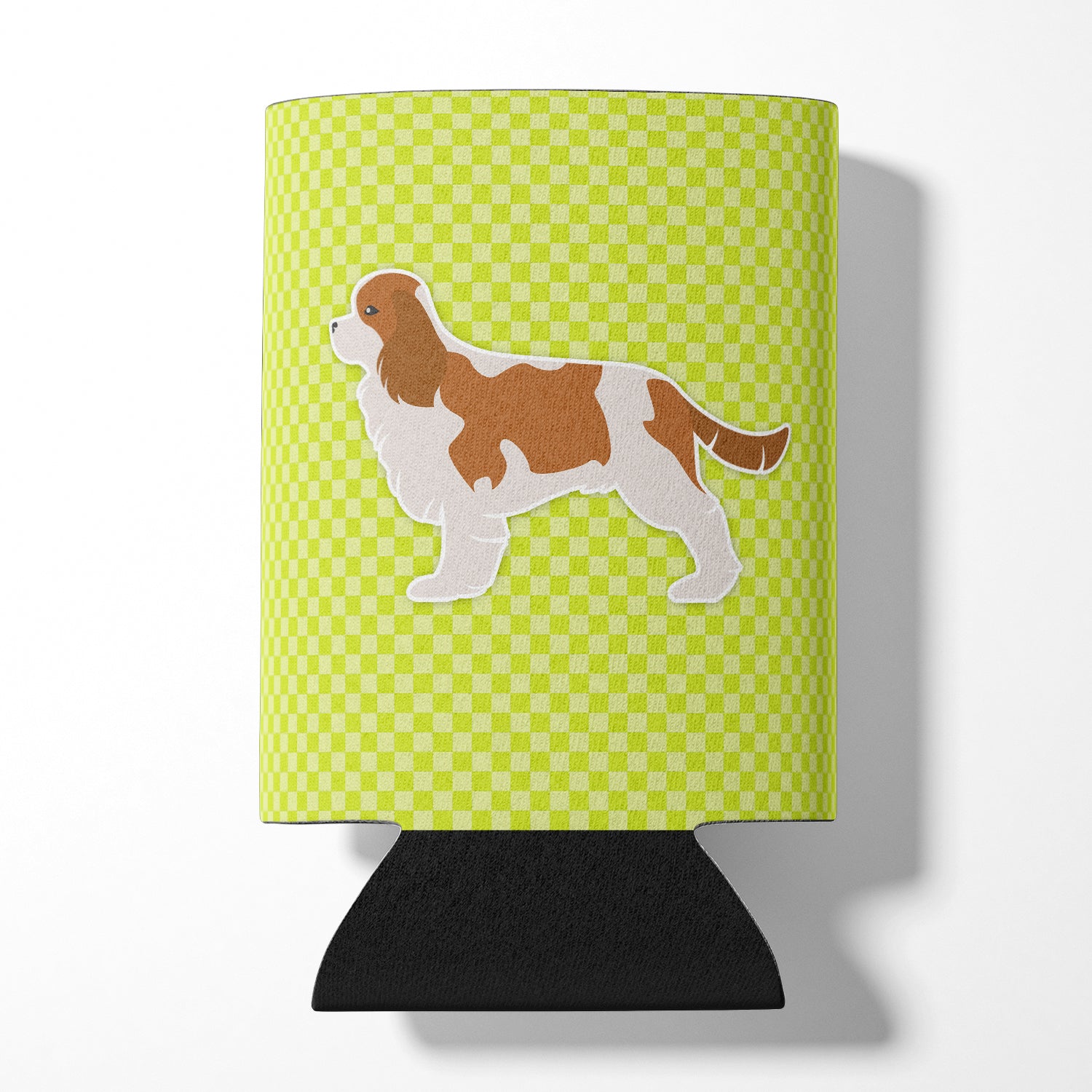 Cavalier King Charles Spaniel Checkerboard Green Can or Bottle Hugger BB3849CC  the-store.com.