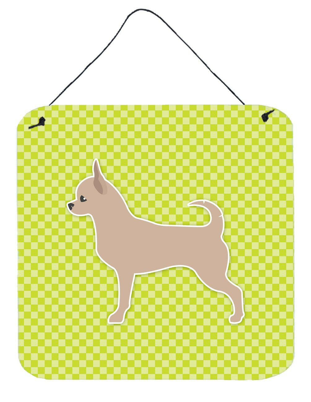 Chihuahua Checkerboard Green Wall or Door Hanging Prints BB3850DS66 by Caroline&#39;s Treasures