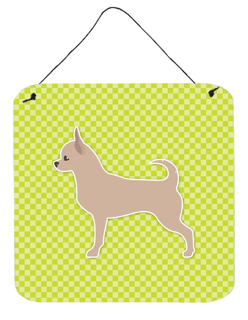Chihuahua Checkerboard Green Wall or Door Hanging Prints BB3850DS66 by Caroline's Treasures