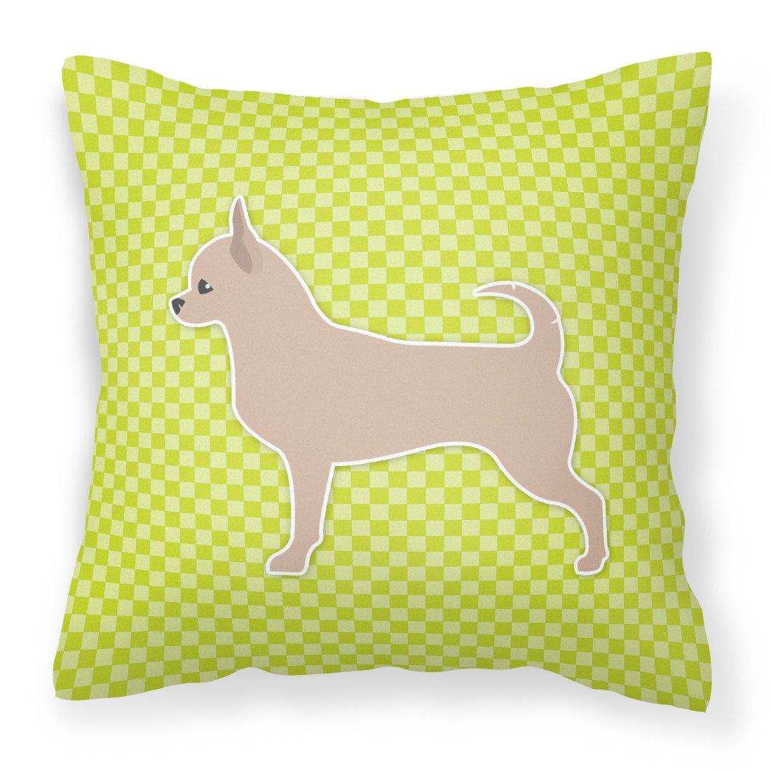 Chihuahua Checkerboard Green Fabric Decorative Pillow BB3850PW1818 by Caroline's Treasures