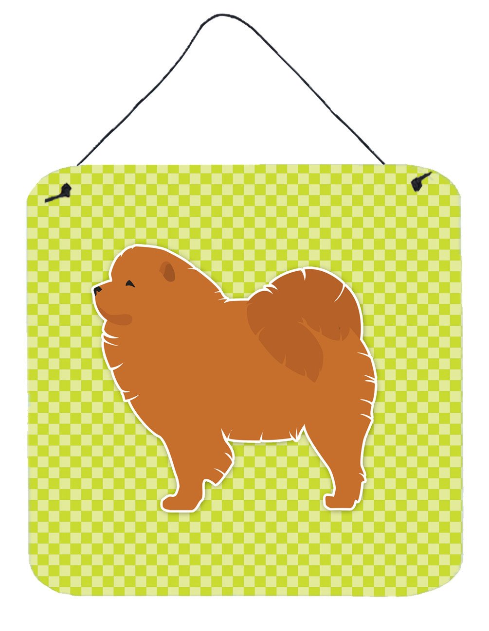 Chow Chow Checkerboard Green Wall or Door Hanging Prints BB3851DS66 by Caroline&#39;s Treasures