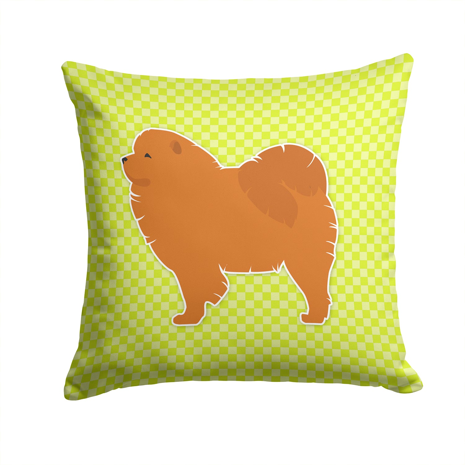 Chow Chow Checkerboard Green Fabric Decorative Pillow BB3851PW1414 - the-store.com