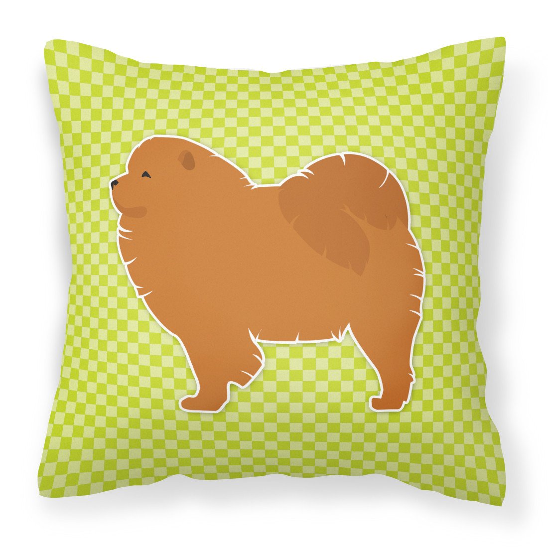 Chow Chow Checkerboard Green Fabric Decorative Pillow BB3851PW1818 by Caroline&#39;s Treasures