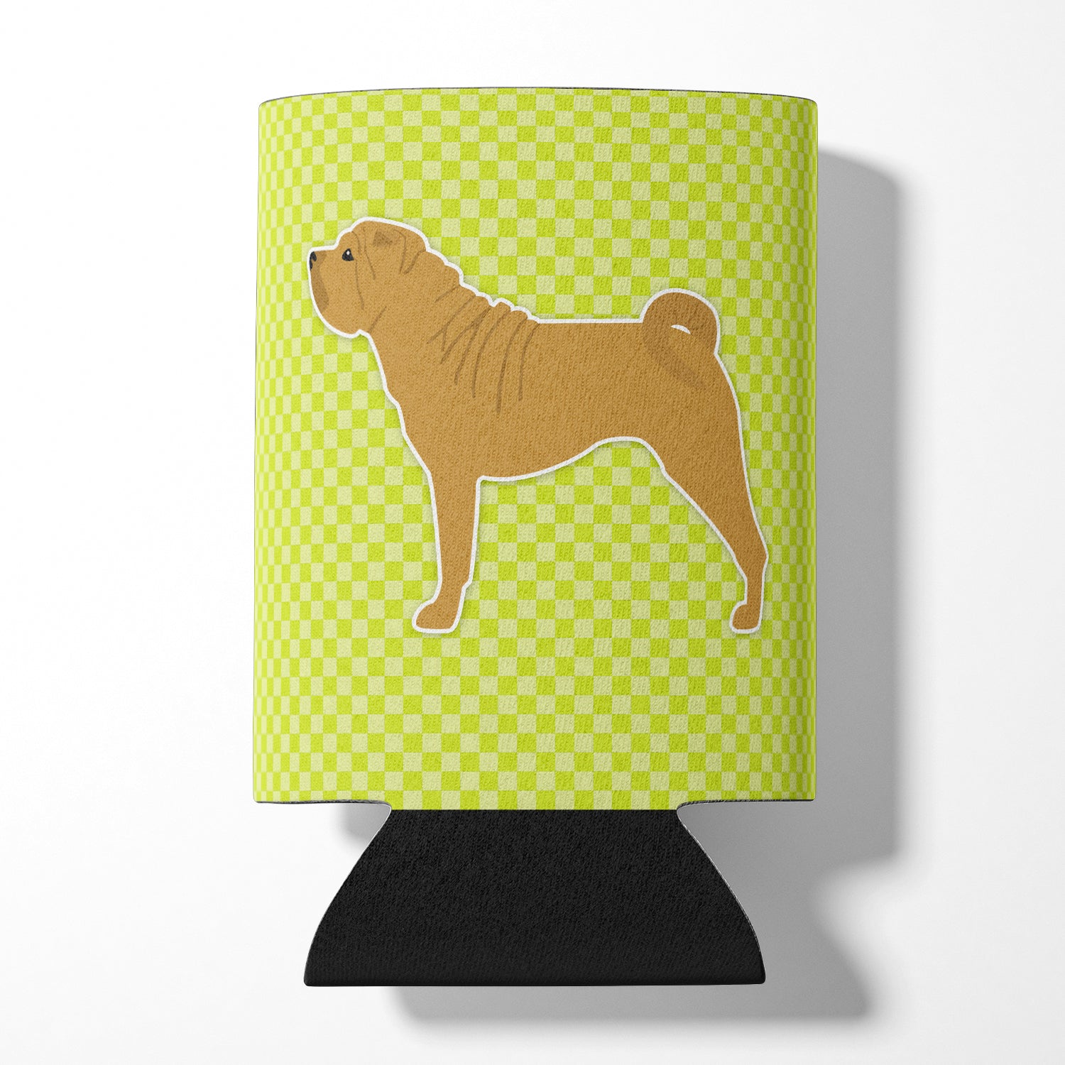 Shar Pei Checkerboard Green Can or Bottle Hugger BB3852CC  the-store.com.