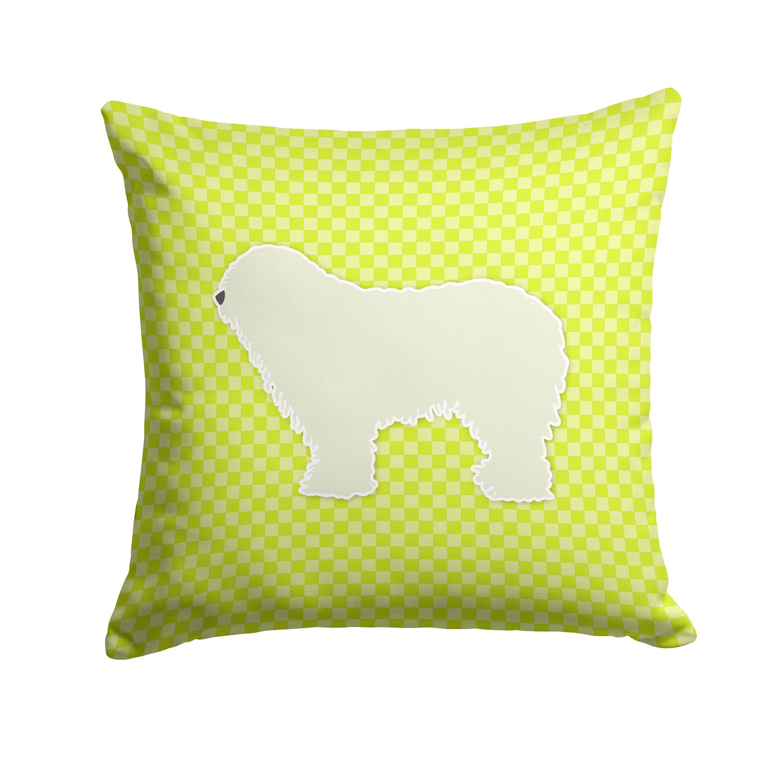 Komondor Checkerboard Green Fabric Decorative Pillow BB3855PW1414 - the-store.com