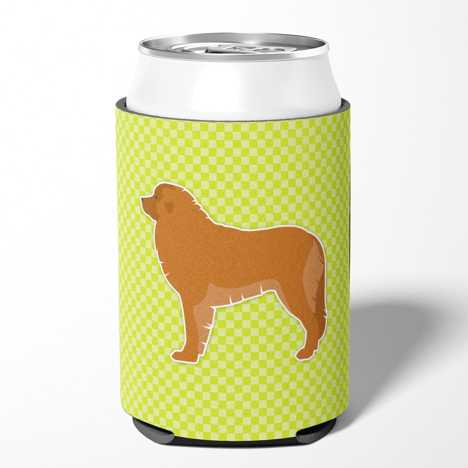 Leonberger Checkerboard Green Can or Bottle Hugger BB3858CC  the-store.com.