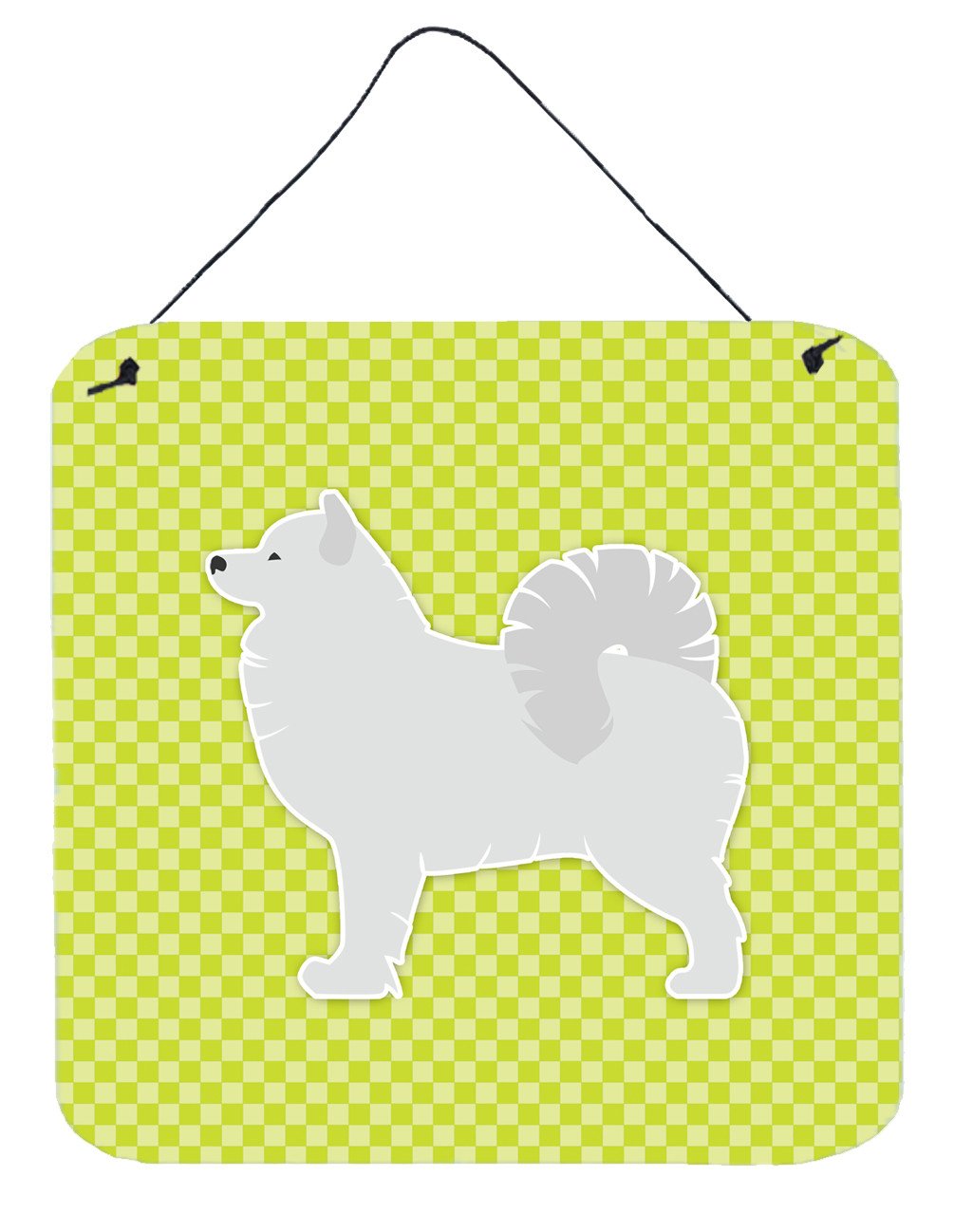 Samoyed Checkerboard Green Wall or Door Hanging Prints BB3859DS66 by Caroline&#39;s Treasures