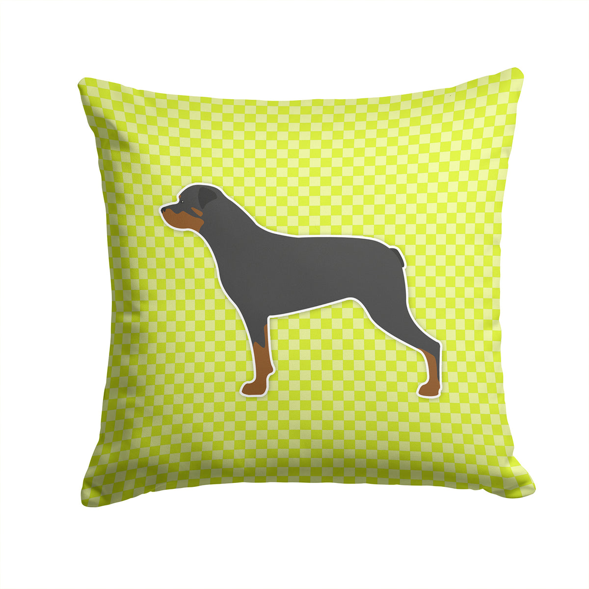 Rottweiler Checkerboard Green Fabric Decorative Pillow BB3866PW1414 - the-store.com