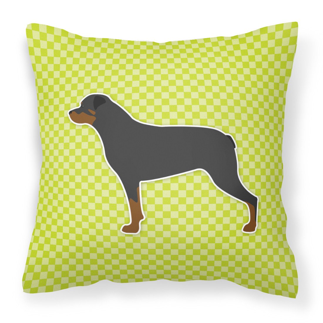 Rottweiler Checkerboard Green Fabric Decorative Pillow BB3866PW1818 by Caroline&#39;s Treasures