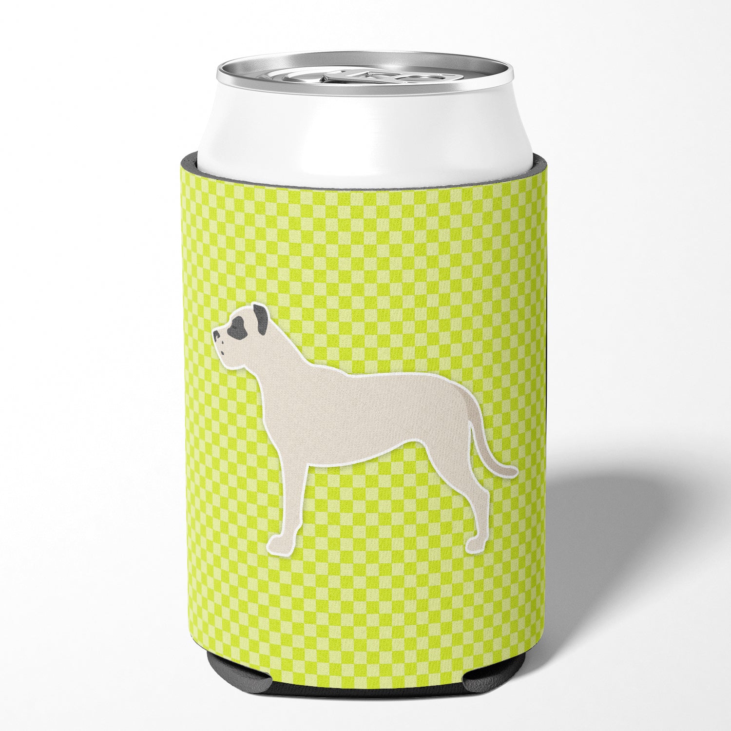 Dogo Argentino Checkerboard Green Can or Bottle Hugger BB3867CC