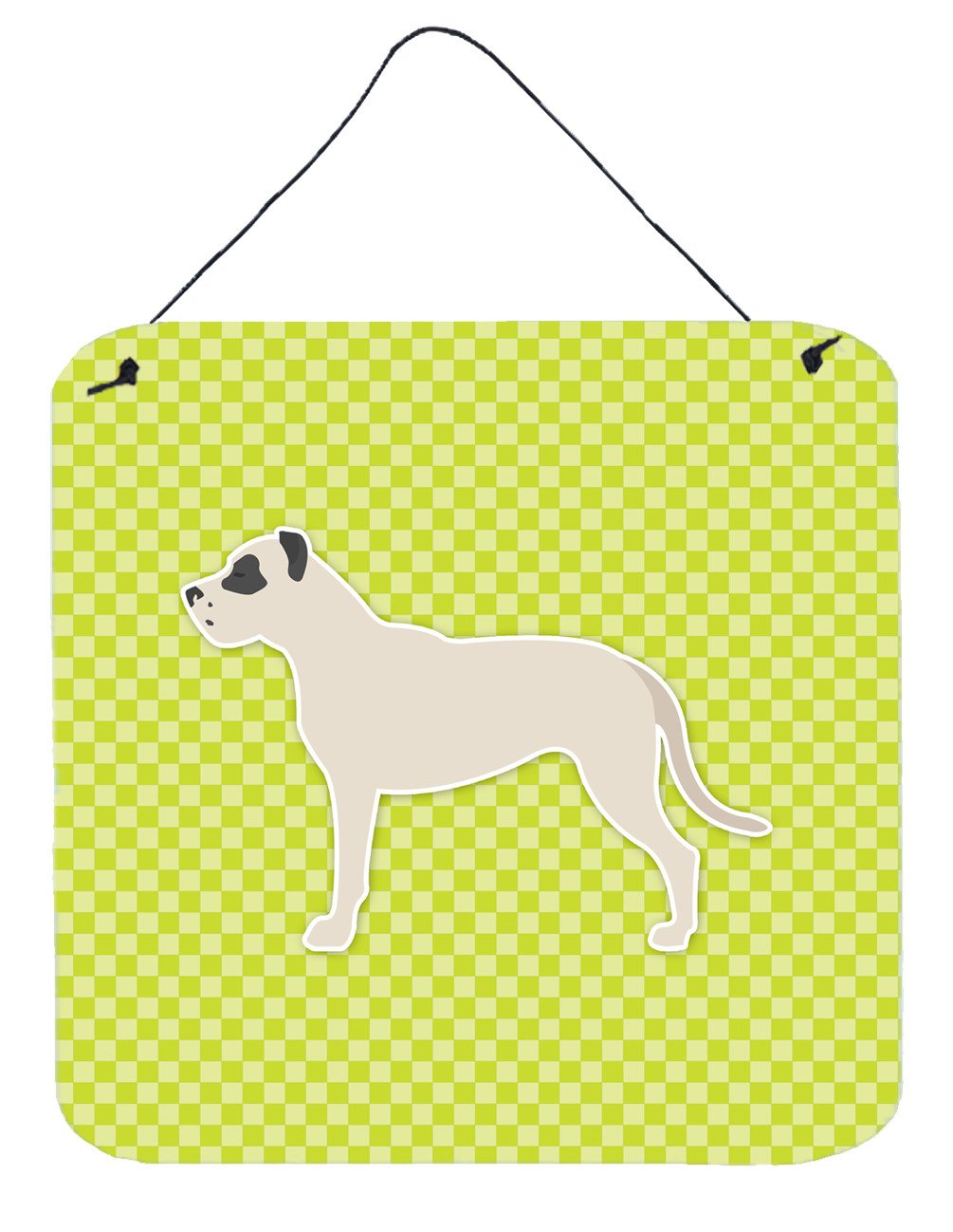 Dogo Argentino Checkerboard Green Wall or Door Hanging Prints BB3867DS66 by Caroline&#39;s Treasures
