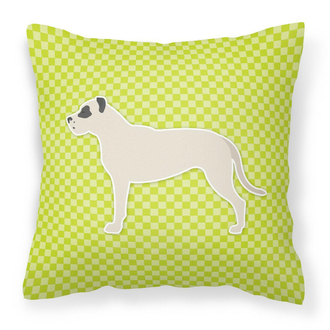 Dogo Argentino Checkerboard Green Fabric Decorative Pillow BB3867PW1818 by Caroline&#39;s Treasures
