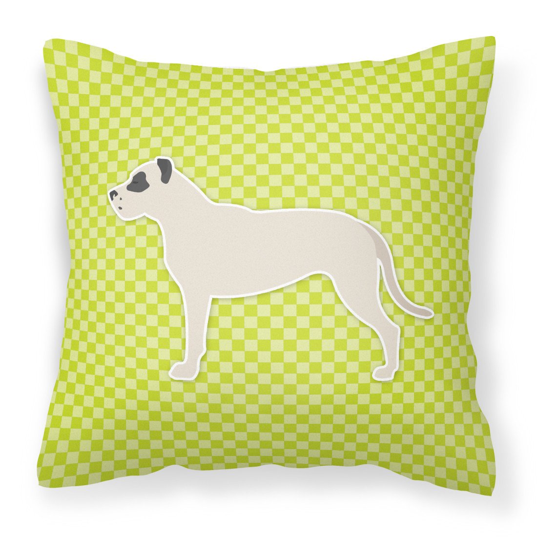 Dogo Argentino Checkerboard Green Fabric Decorative Pillow BB3867PW1818 by Caroline's Treasures