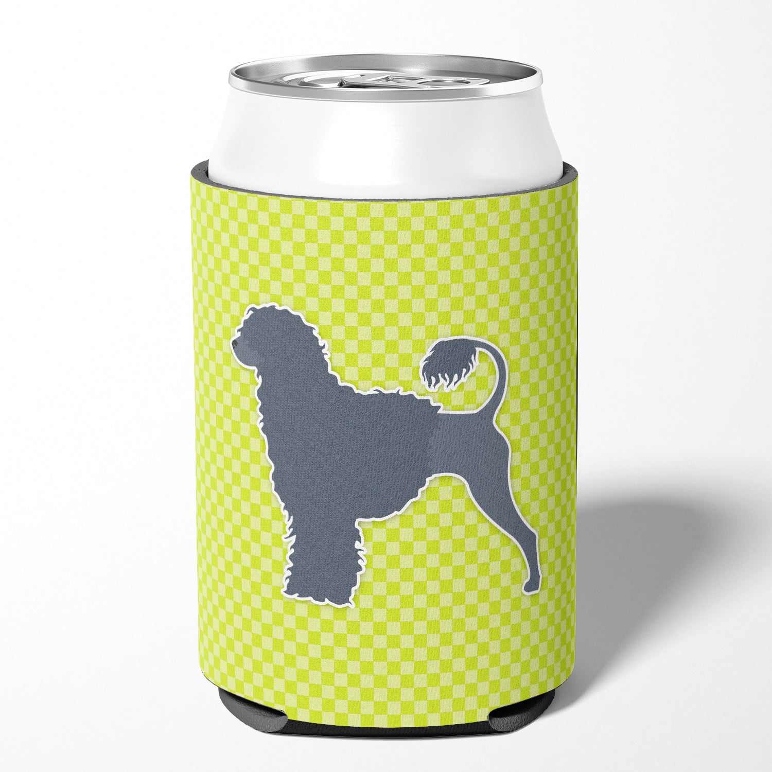 Portuguese Water Dog Checkerboard Green Can or Bottle Hugger BB3868CC  the-store.com.