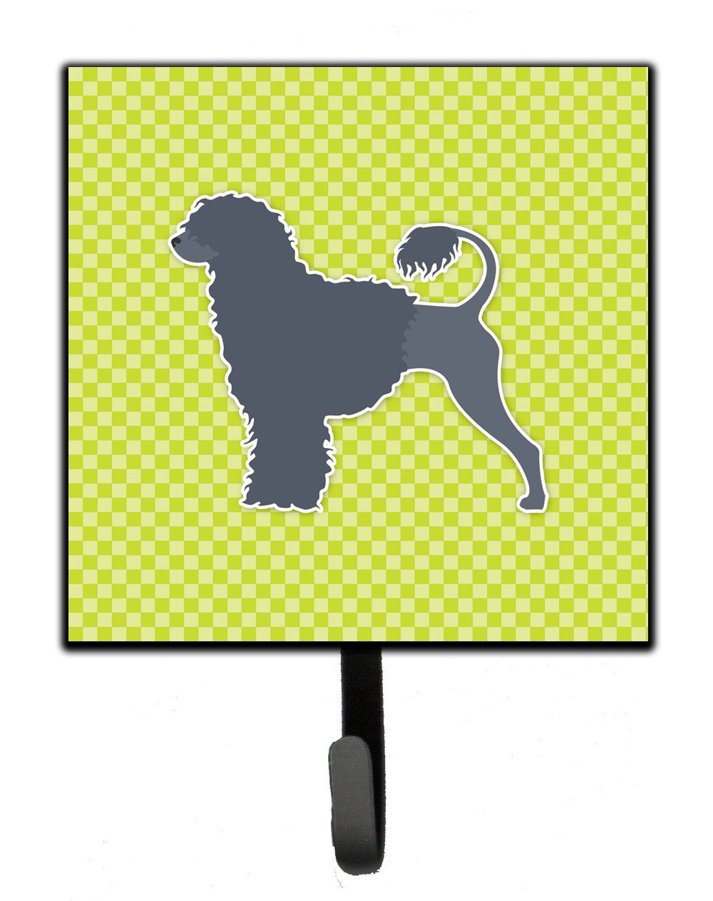 Portuguese Water Dog Checkerboard Green Leash or Key Holder BB3868SH4 by Caroline&#39;s Treasures