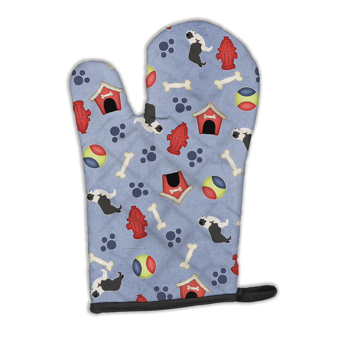 Black Border Collie Dog House Collection Oven Mitt BB3923OVMT  the-store.com.