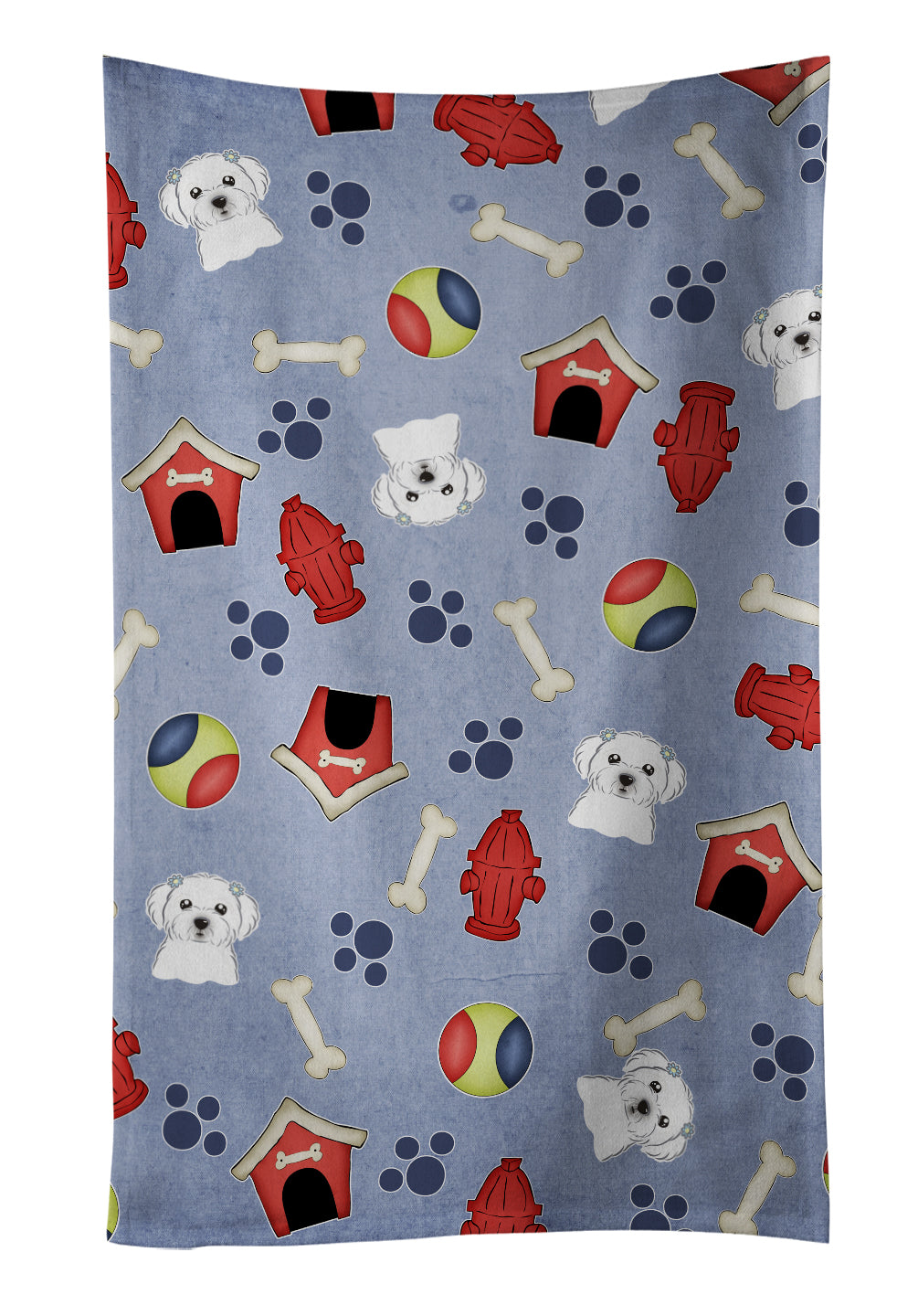 Dog House Collection Maltese Kitchen Towel BB3987KTWL - the-store.com