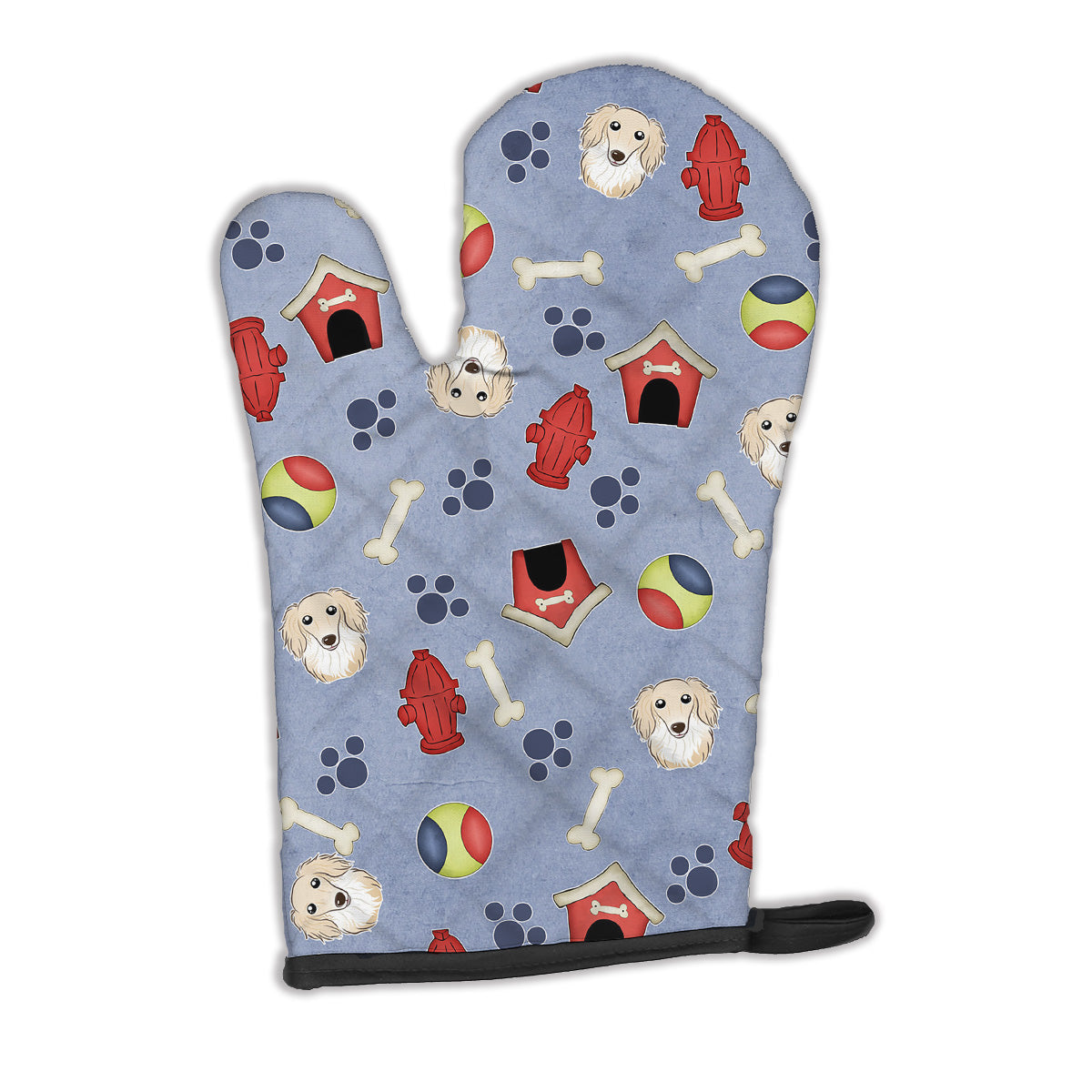 Dog House Collection Longhair Creme Dachshund Oven Mitt BB3991OVMT  the-store.com.