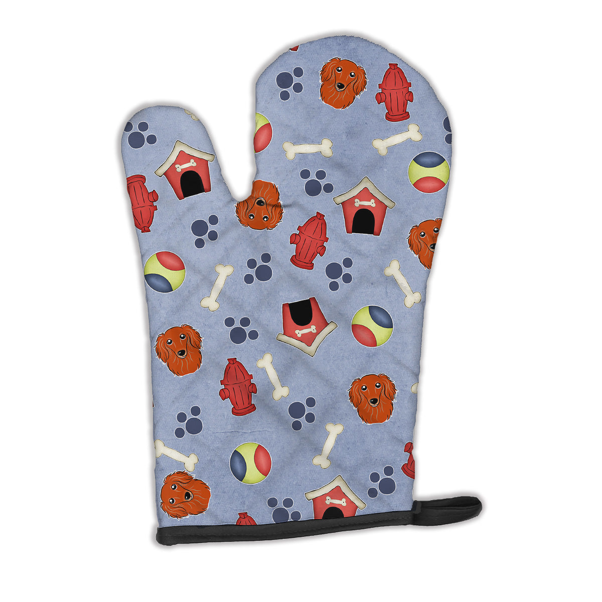 Dog House Collection Longhair Red Dachshund Oven Mitt BB3993OVMT  the-store.com.