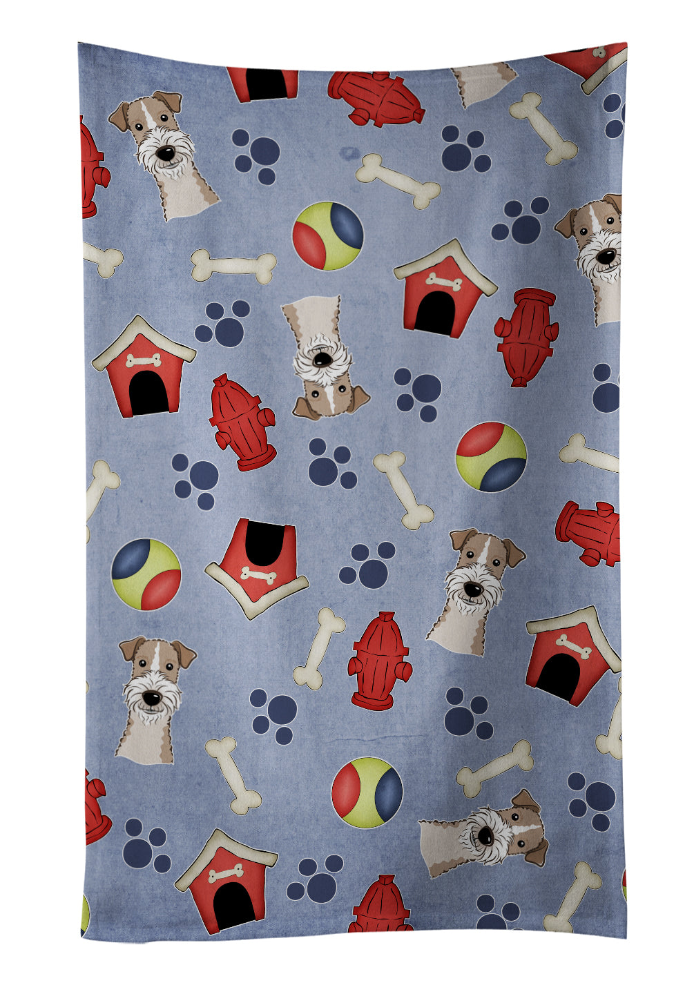 Dog House Collection Wire Haired Fox Terrier Kitchen Towel BB4026KTWL - the-store.com