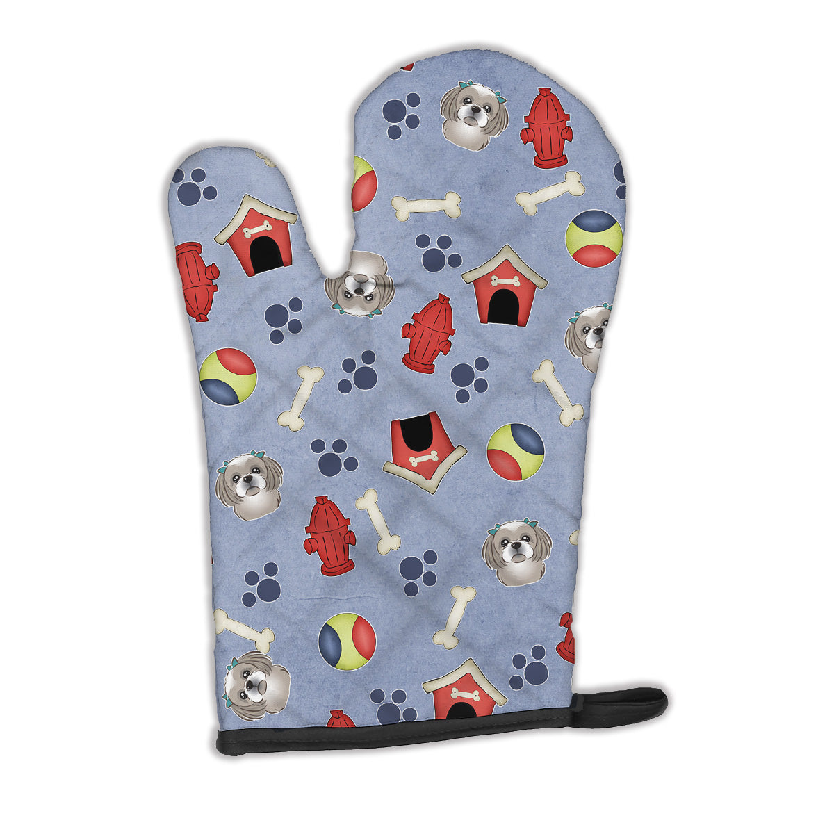 Dog House Collection Gray Silver Shih Tzu Oven Mitt BB4029OVMT
