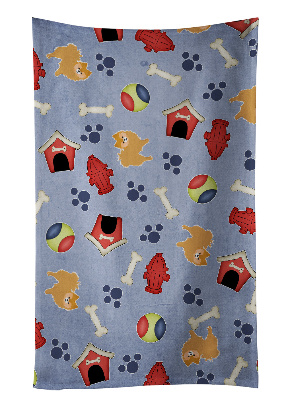 Dog House Collection Red Pomeranian Kitchen Towel BB4110KTWL - the-store.com