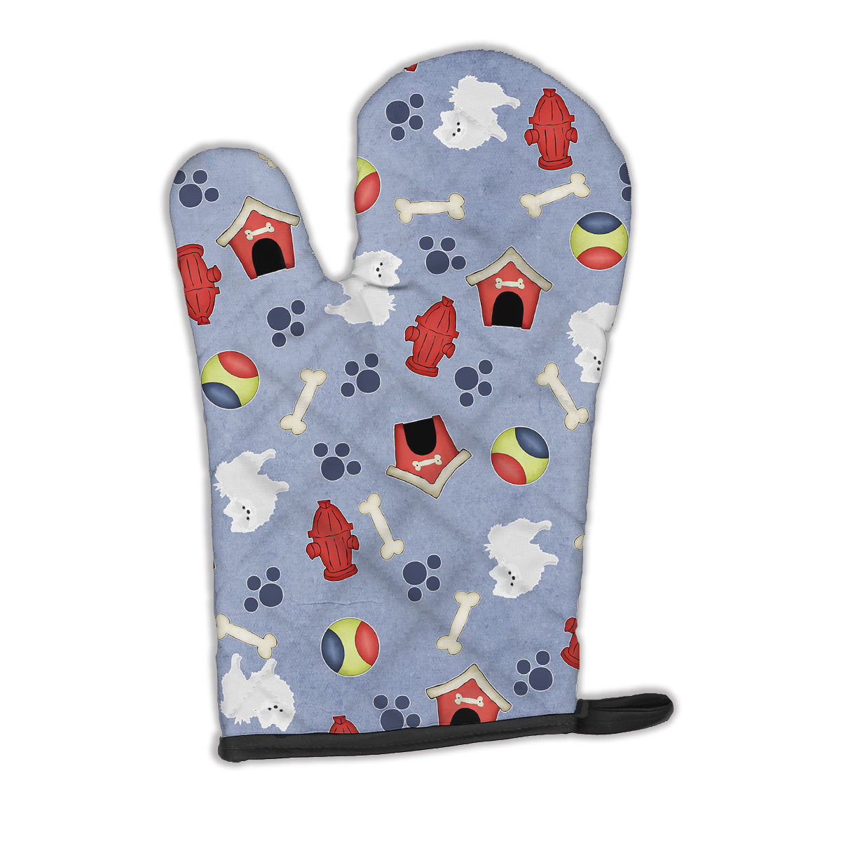 Dog House Collection White Pomeranian Oven Mitt BB4111OVMT  the-store.com.