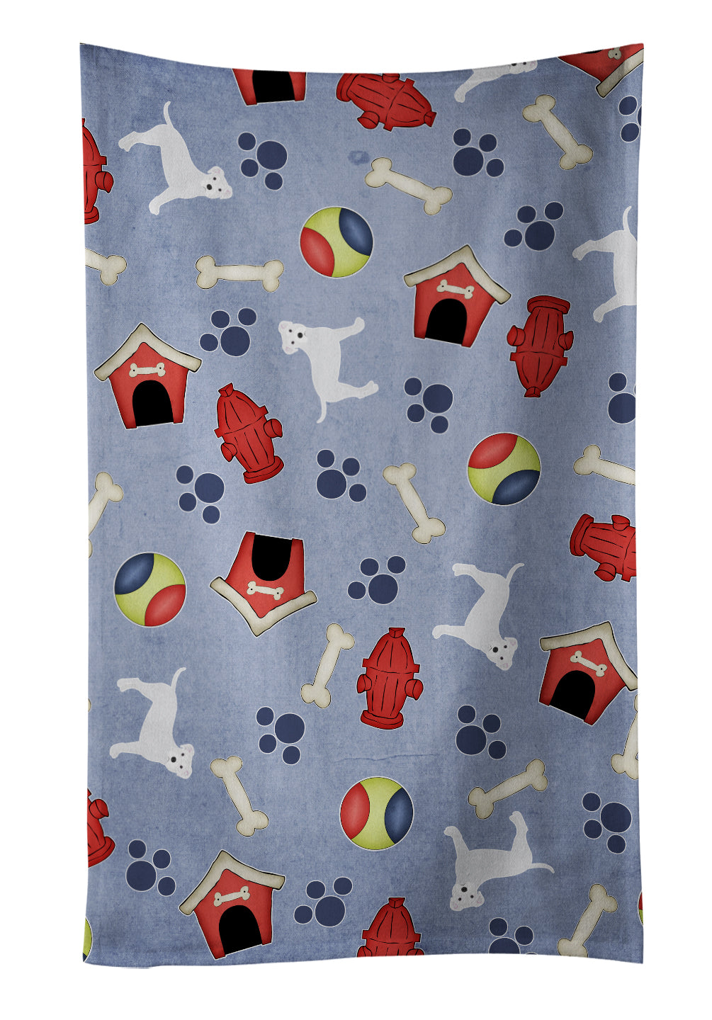 Dog House Collection White Staffordshire Bull Terrier Kitchen Towel BB4122KTWL - the-store.com