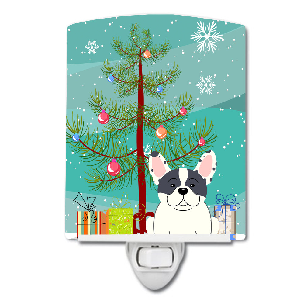 Merry Christmas Tree French Bulldog Piebald Ceramic Night Light BB4136CNL - the-store.com