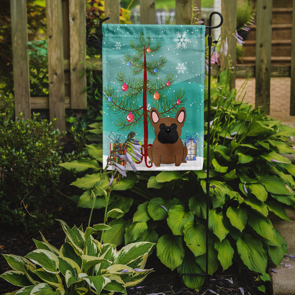 Merry Christmas Tree French Bulldog Brown Flag Garden Size BB4138GF
